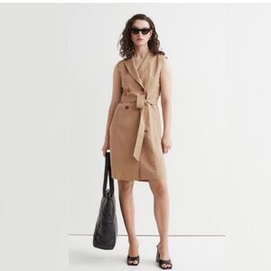 Women’s H&M linen blend tan dress